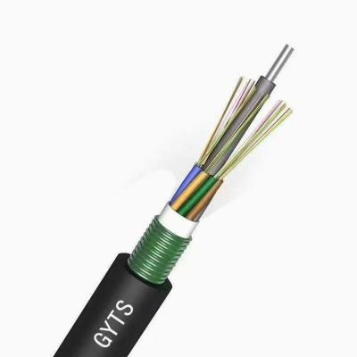 China núcleos exterior G652D do modo GYTS do cabo de fibra ótica do ftth único 24 para uma comunicação à venda