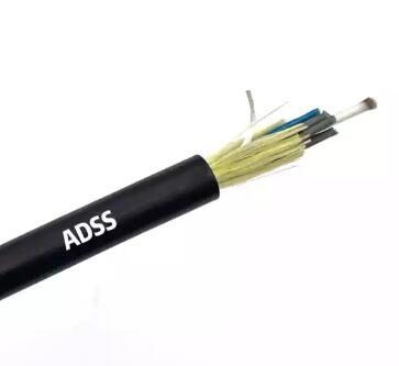China Waterproof Fiber Optic Cable ADSS 48 96 Core Aerial Single Mode 100/200/300m Span for sale