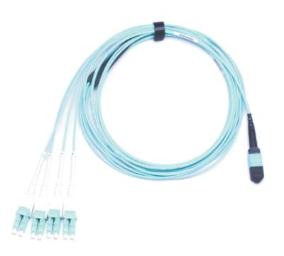 China 8 Core Multimode Fiber Optic MPO MPO LC SC LSZH 8F FANOUT OM2 Purple for sale