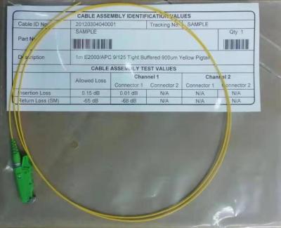 China 1310nm Fiber Optic Pigtail Cables , simplex E2000 APC Pigtails for sale