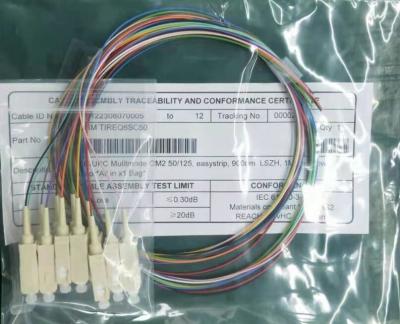 China E2000 Multimode Fiber Pigtail , OM2 Outdoor Optical Fiber Cable for sale