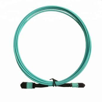 China MPO Cable Connector 12 Core LSZH 3m , OM3 MM Fiber Optic Trunk Cable for sale