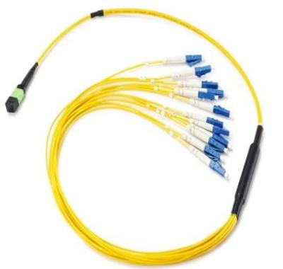 China 12 Core MPO Fiber Optic Connector , MTP To LC Fiber Optic Patch Cable for sale