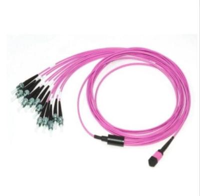 China OM4 fibra óptica MPO a ST, fibra 125um del conector de MPO para la comunicación en venta