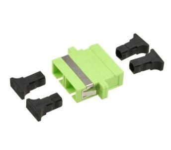 China Fiber Optic Cable Adapter Ceramic FTTX LAN RoHS SC Duplex Lime Green OM5 Adapter for sale