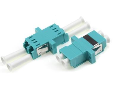 China Lc To Lc Fiber Adapter OM3 Symmetry Type Plastic UPC APC LC Duplex Adapter for sale
