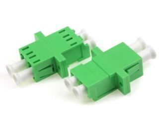 China Multimode LC APC Duplex Adapter With Flange green Color for sale