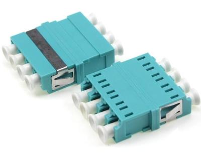China Low IR Fiber Optic Adapters , OM3 LC Quad Adapter 4 cores for sale