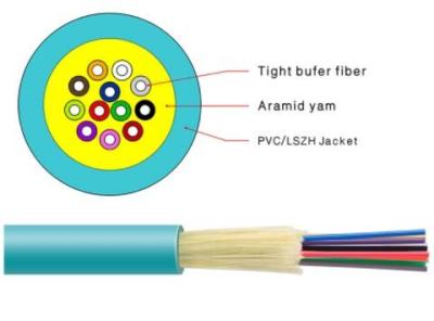 Chine câble optique d'intérieur de fibre du diamètre 6.8mm, câble de distribution de fibre de G652d à vendre