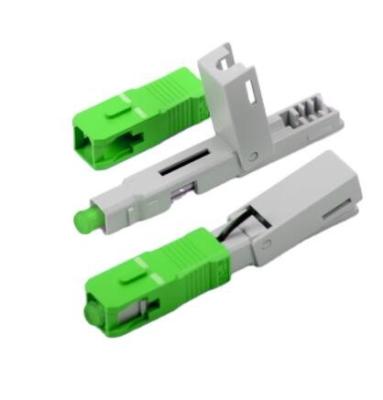 China 0.9mm Cable SC APC Fiber Fast Connector IEC FTTH Drop Cable Connector for sale