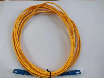 China 5m PVC Fiber Optic Patch Cord Simplex Singlemode SC UPC 3.0mm Diameter for sale