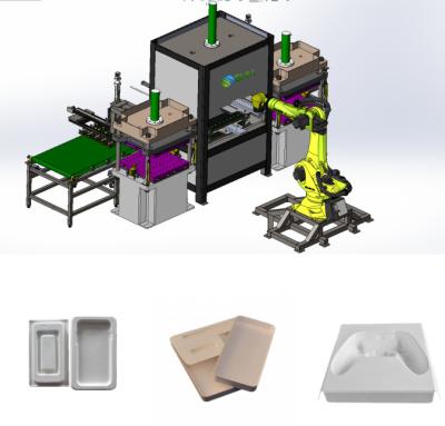 China Máquina de moldagem de pasta de papel Bagasse Máquina de fabricação de chapas de bagaço de baixo ruído à venda