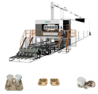China Disposable Coffee Cup Tray Machine Versatile Rotary Pulp Molding Machine for sale