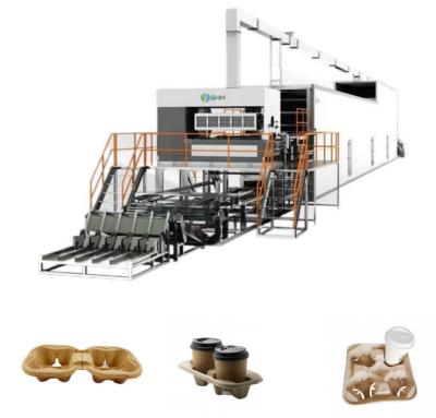 China Máquina para hacer bandejas de tazas de café de pulpa moldeada totalmente automática CE en venta