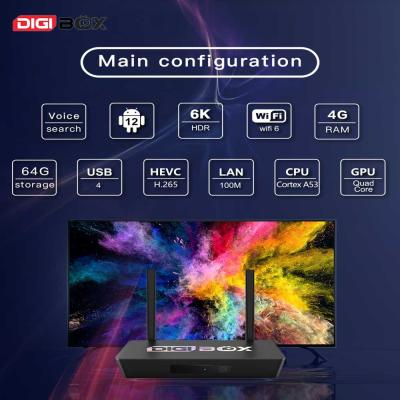 Cina 2.4Ghz 5.8Ghz Smart TVbox Con D3 Plus Controllo Vocale Remote Digi Box Tv in vendita