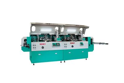 China Plastic Sports Drink Bottle Screen Printer 2 Color Linear Silk Screen Printing Machine for sale