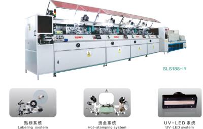 China Cura UV conduzida combinada modular da máquina de impressão da tela da estrutura servo automático à venda