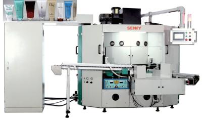 China Varnishing Plastic Container Screen Printing Machine 360 Degree With Hot Stamping Functions for sale