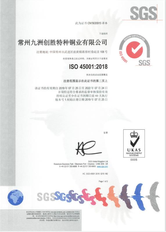 ISO 45001 - transense copper