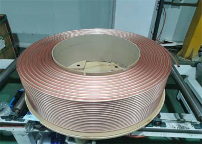 China LWC Level Wound Copper Tube , EN12735 Refrigerator Copper Coil for sale