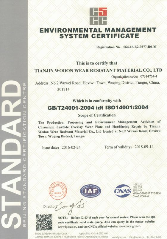  - Tianjin Wodon Wear Resistant Material Co., Ltd