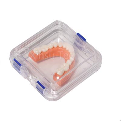 China Plastic Membrane Dental Crown Box Transparent 100mm X 100mm X 40mm for sale