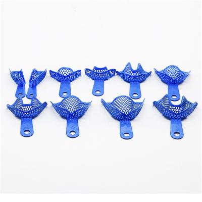 China Plastic Steel Dental Impressions Trays Blue Color For Dentist Tools for sale