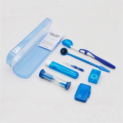 China 8 Pcs Orthodontist Braces Brush Kit With Interdental Brush Dental Wax Dental Floss for sale