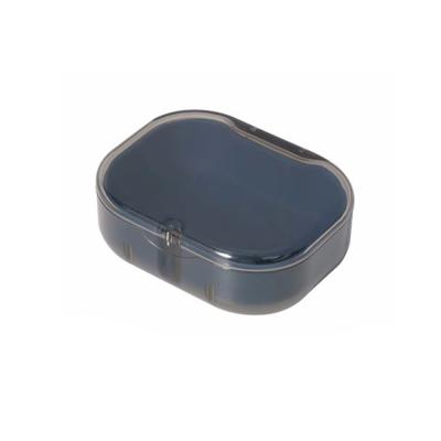 China Black Denture Retainer Box , Mouth Guard Case With Magnetic Closure Hinged Lid for sale