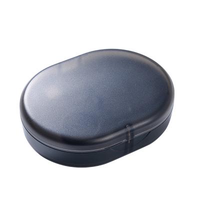 China Non Toxic Plastic Aligner Case With Mirror , Black Color Small Denture Box for sale