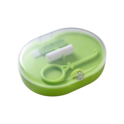 China 2 Layers Green Retainer Case , Dental Retainer Container With Plastic Material for sale