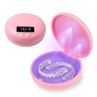 China UVC Disinfectant Aligner Case with display,UV Light Denture Box Slim à venda