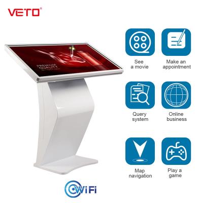 China Information Interactive Kiosk Floor Stand 4K Full HD Indoor Advertising Digital Touch Screen Self Service Kiosk for sale