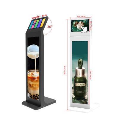 China ODM Floor Standing Digital Signage 13.3+37 Inch Dual Screen Indoor for sale