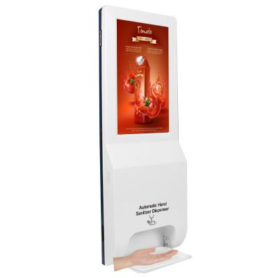 China Indoor Advertising Digital Signage 1920×1080 With Auto Hand Sanitizer Dispenser for sale