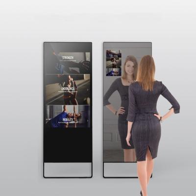 China Tempered Glass Full-body Dressing Smart Touch Magic Mirror LCD Digital Signage in Gyms And Cloth Shop for sale