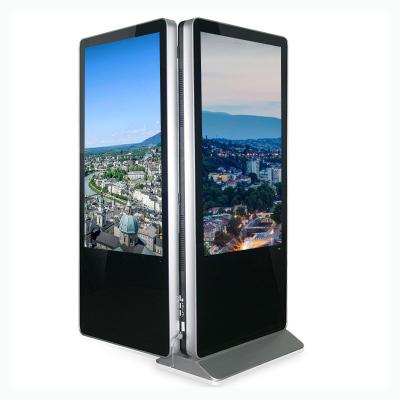 China Floor Standing Digital Signage Kiosk Lcd Double Touch Screen Advertising Screen for sale