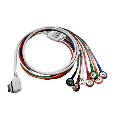 China GE Seer 7 Leads Holter Recorder ECG Cable AHA Snap ECG Patient Cable for sale