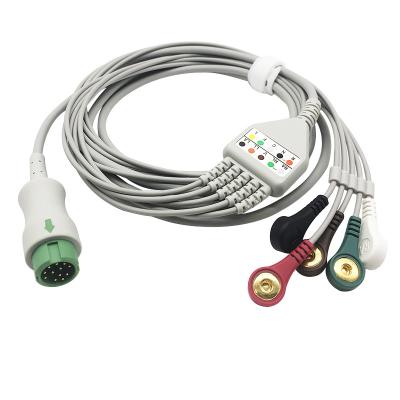 China Mindray Beneview T5/cable paciente de T8 ECG para el diámetro de Datascope 4.0m m en venta