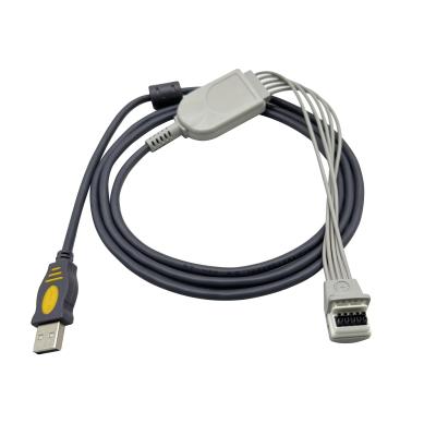 China Far Infrared 3.0m Holter ECG Cable USB Adapter For Mortara H3 Mortara 10 Pin 145cm for sale