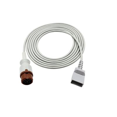 China Compatible Medical Adapter Invasive Bp Cable 3m Compatibility With Mindray Tpu for sale