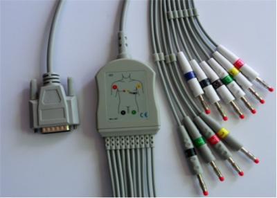 China Goldway / Nihon Kohden Ecg Cable , 5.0mm Dia Mindray Ecg Cable Db 15 Pin for sale
