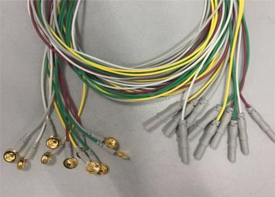 China Los electrodos plateados de oro EEG telegrafían el material del cable de la longitud TPU del 1.2m/del 1.5m en venta