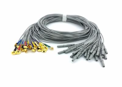 China Los electrodos de la taza del oro de Eeg del hospital telegrafían, cable del Emg para la máquina de EEG/del EMG en venta