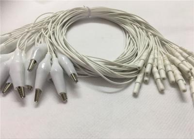 China Din 2.0 Style Eeg Cup Electrodes Cable , 1.2m Alligator Eeg Leads Cable for sale