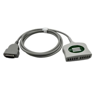 China GE Marquette MAC EKG trunk cable 12leads  2104723-001 22341809 AHA IEC 2.4M DB15 Connector for sale