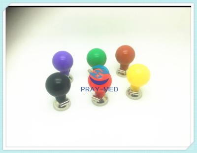 China Chest Reusable ECG Electrodes Nickel Metal Material Adult Din 3.0 /  4mm 6 Color Bulbs for sale