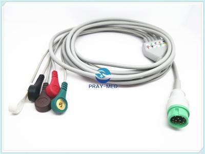 China 5 Lead Mindray Ecg Cable , Round 12 Pins Adult Ecg Cables And Leadwires for sale