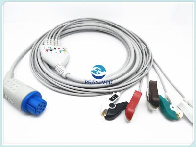China Datex Ohmeda One Piece ECG Patient Cable Three Lead Round 10 Pin Connector for sale