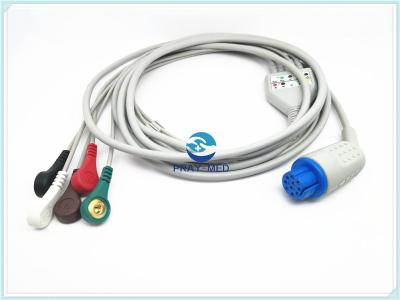 China Compatible Datex Ecg Electrode Cable , TPU One Piece ECG Lead Wires Cable for sale